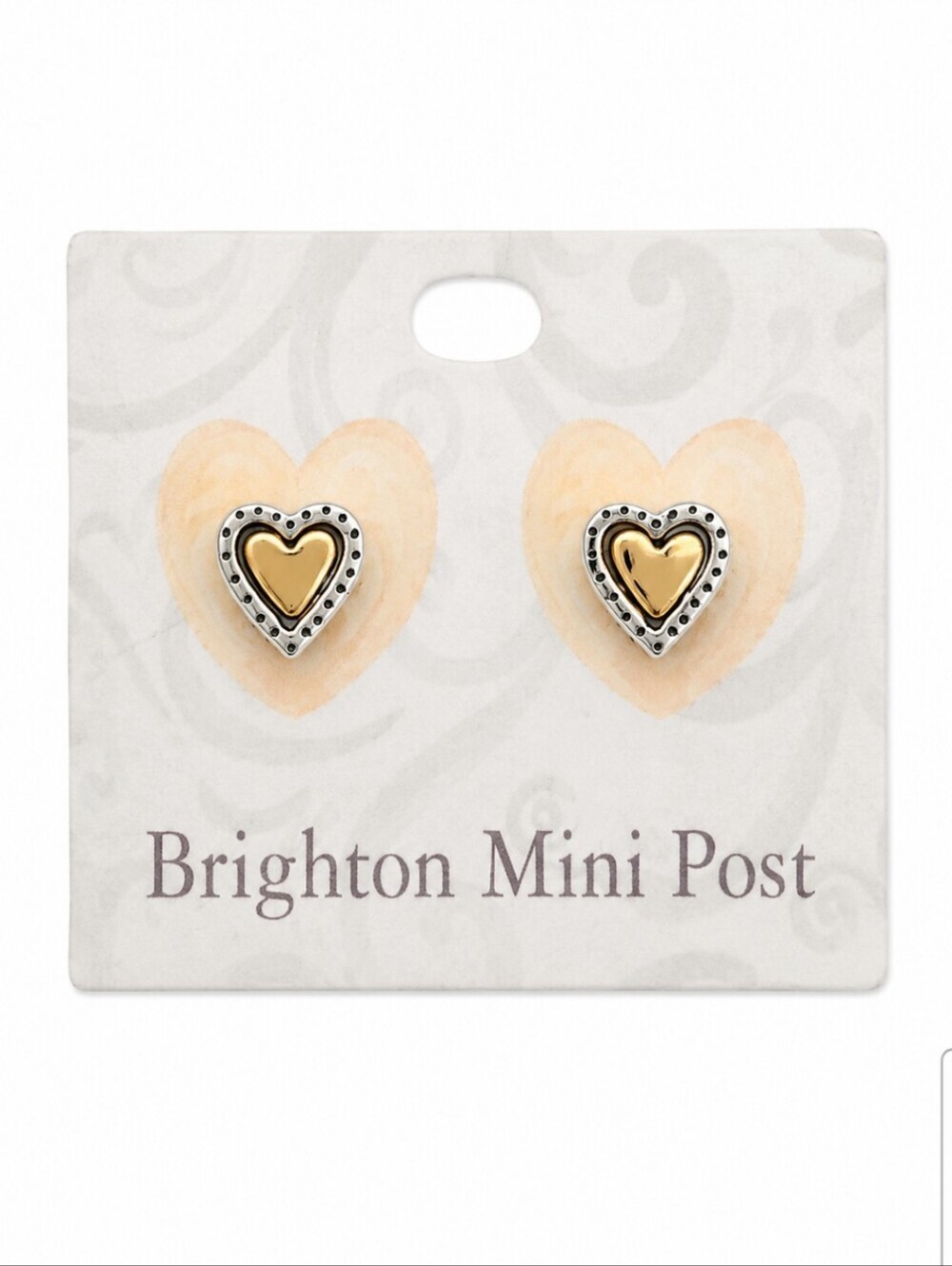 Brighton Two-tone Rendezvous Heart Mini Post Heart Earrings